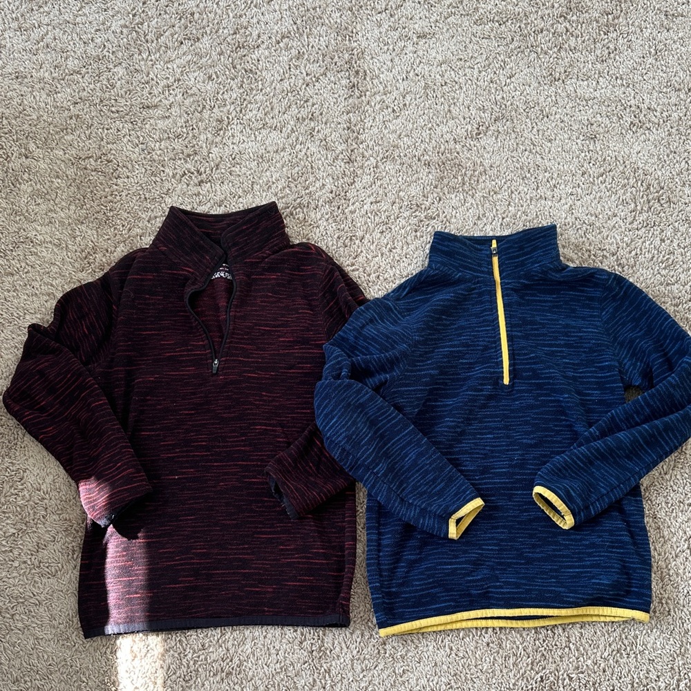 Cozy Kids' Black and Red Half-Zip Sweater
